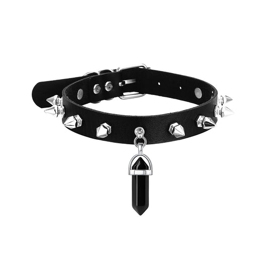 black crystal spike choker