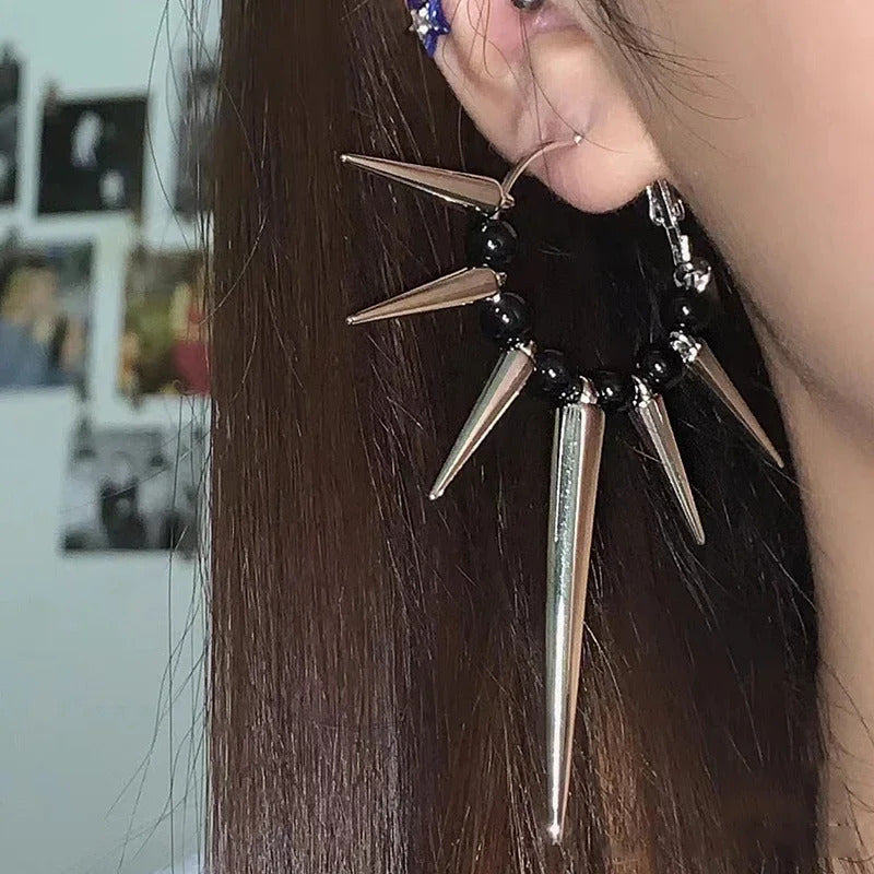 spike hoop earrings