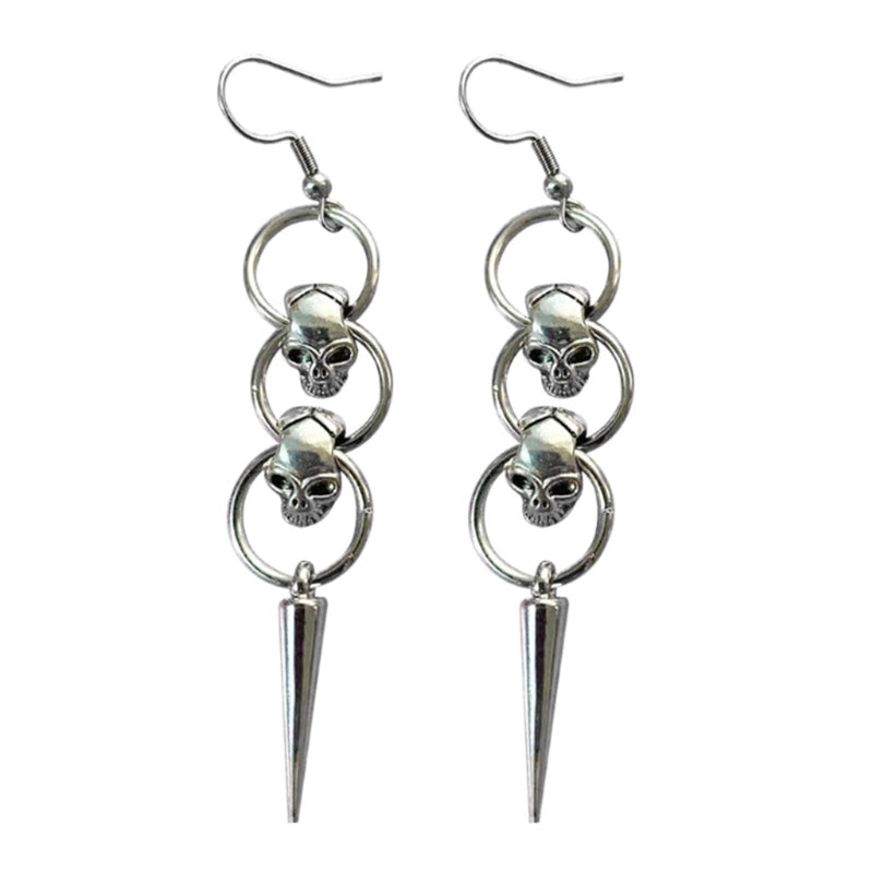 punk skull earrings