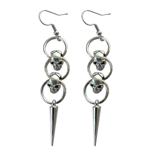 punk skull earrings