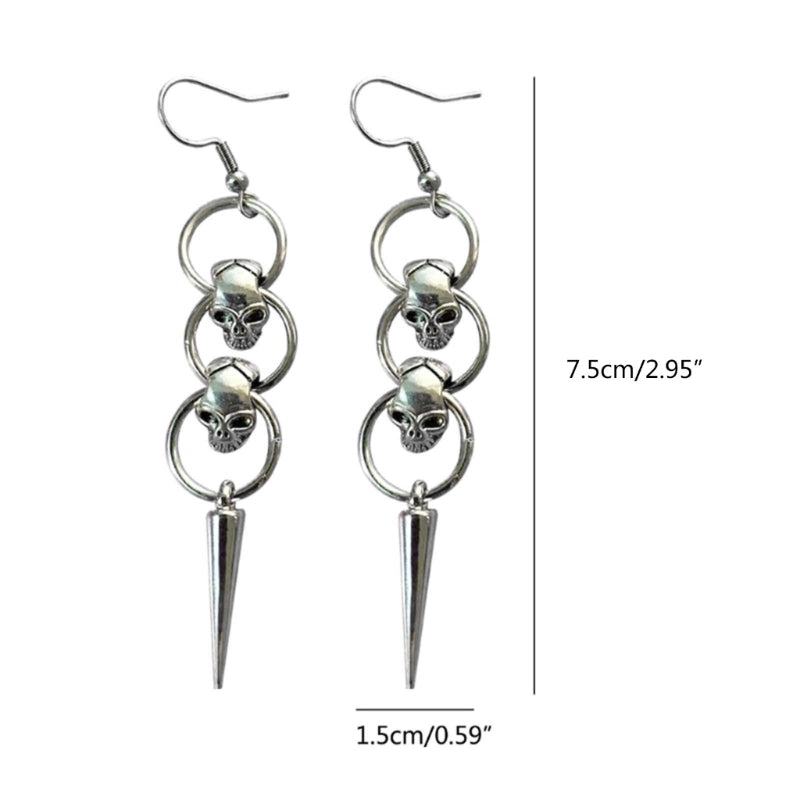 punk skull earrings